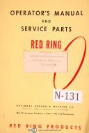 National Broach-National Broach Red Ring 12\" Grinding Machine Operations, Service & Parts Manual-12 Inch-12\"-Red Ring-01